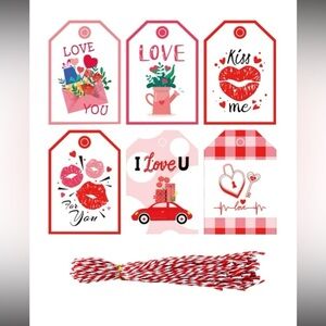48pcs Valentine's Day Random Pattern Gift Wrapping Tag new